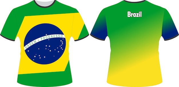 Una maglia verde e gialla con sopra la scritta brazil flag