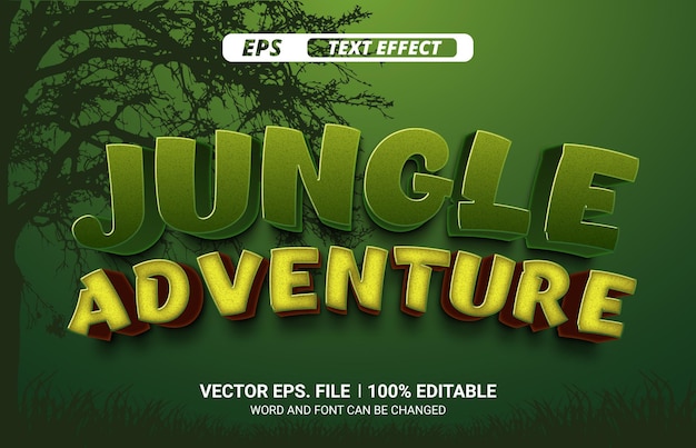 A green and yellow jungle adventure text effect