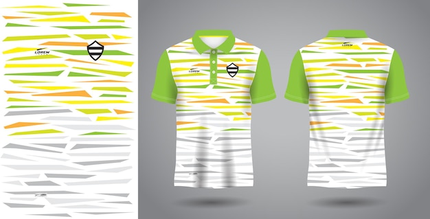 green yellow and orange polo sport shirt sublimation jersey template