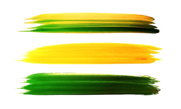 Green and yellow paint on a white background