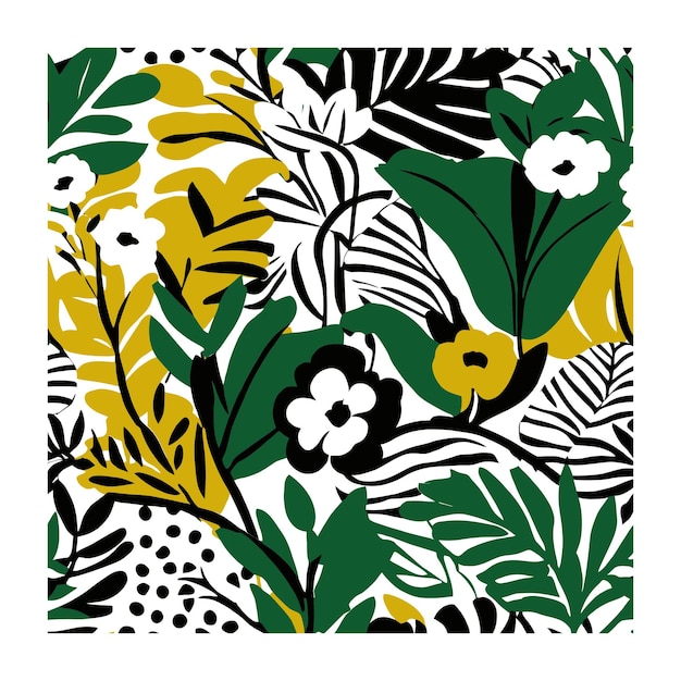 Green and Yellow Tropical Nature Pattern