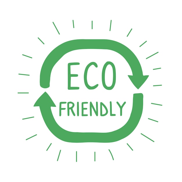 Green zero waste logo on white background