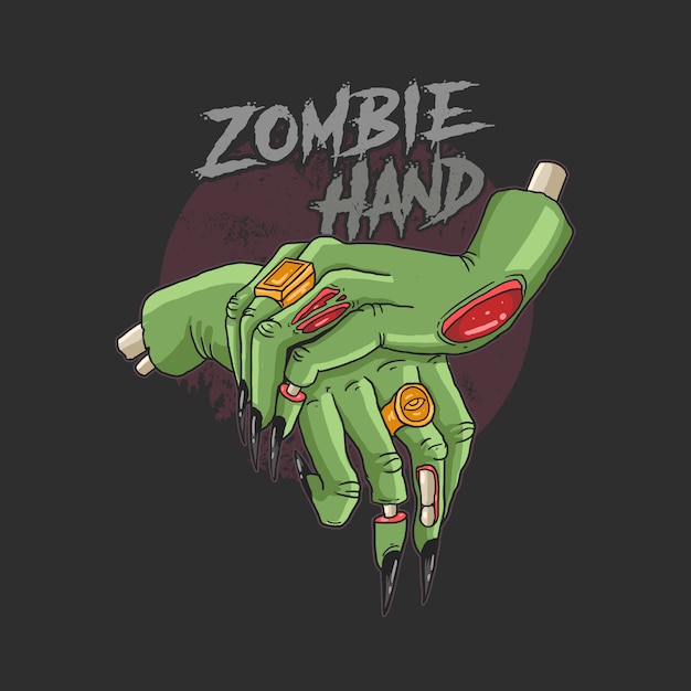 Vector green zombie hands