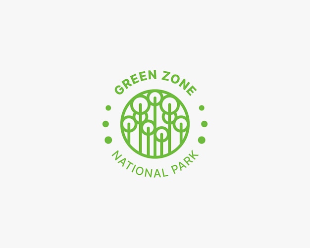 Vector green zone natural park logo