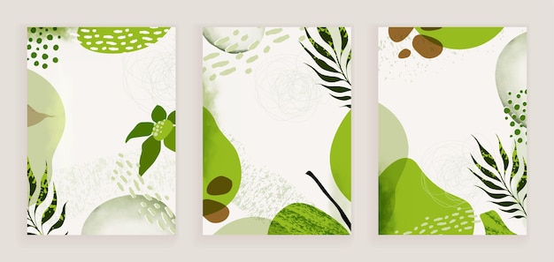 Greenery cover abstract set