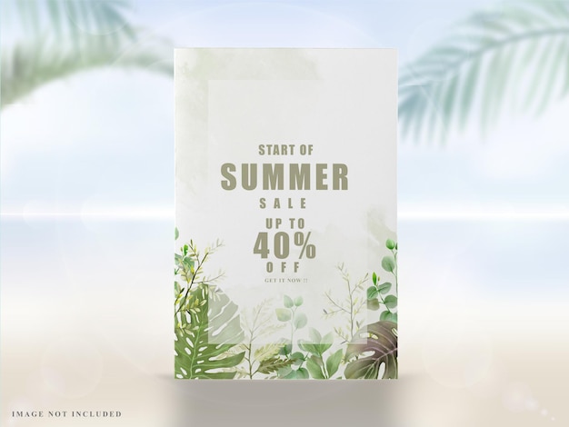 Vector greenery exotic leaves summer banner