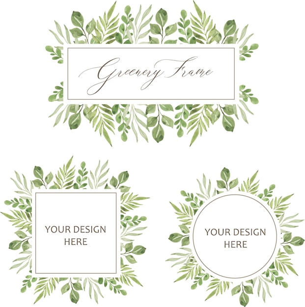 Greenery foliage frame