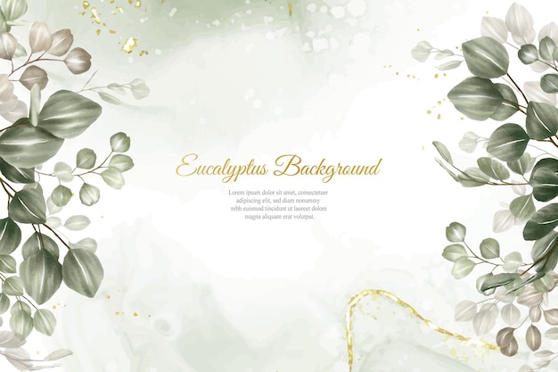 Greenery Watercolor Floral Arrangement Background Design