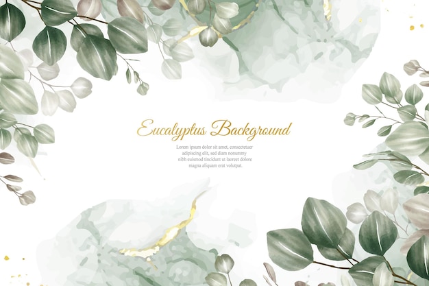 Greenery Watercolor Floral Arrangement Background Design