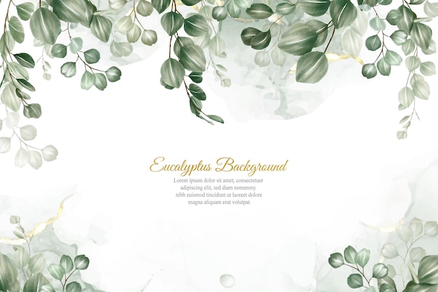 Greenery Watercolor Floral Arrangement Background