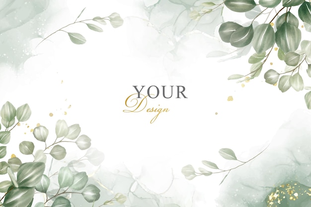 Greenery Watercolor Floral Arrangement Background