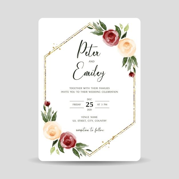 Modello di carta di invito matrimonio verde