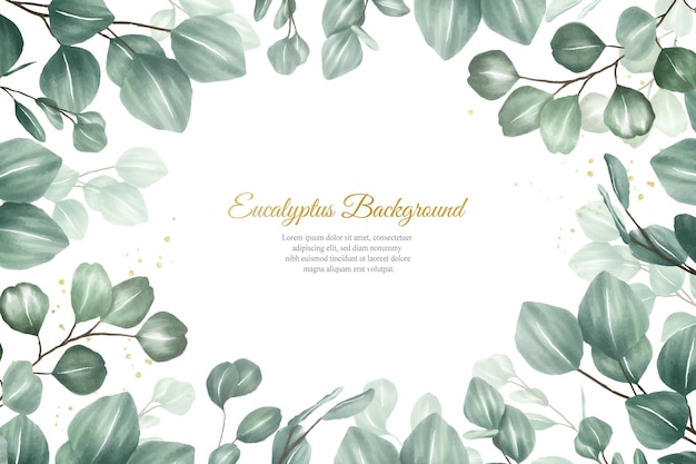 Greenery wedding invitation design with eucalyptus arrangement