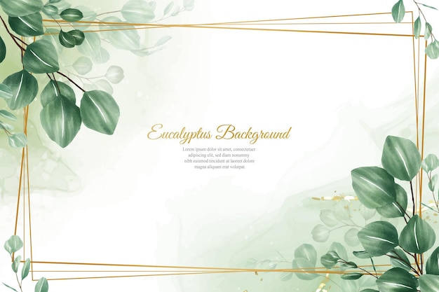 Vector greenery wedding invitation design with eucalyptus arrangement