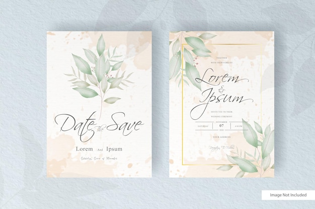 Greenery wedding invitation template