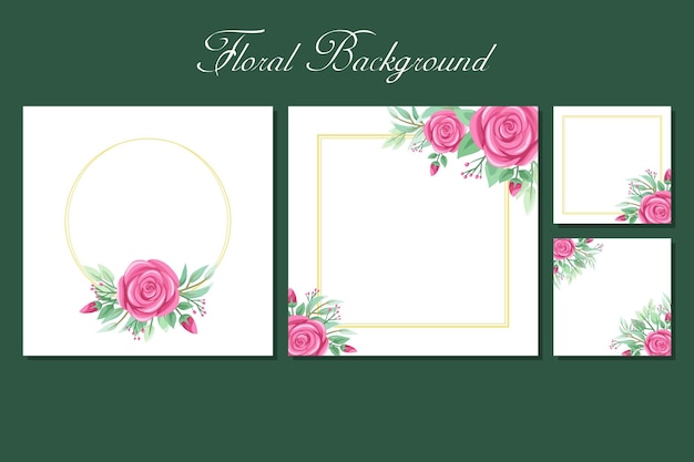 招待状やグリーティングカードやソーシャルメディアの投稿のための白い背景にバラの花と緑