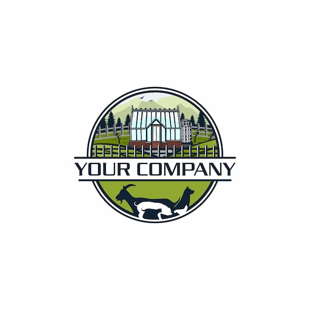 ベクトル 温室農場のロゴ