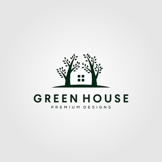 Greenhouse nature tree logo isolated on grey