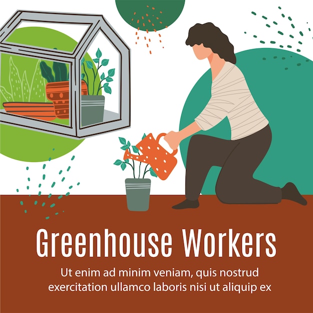 Greenhouse workers agriculture and gardening