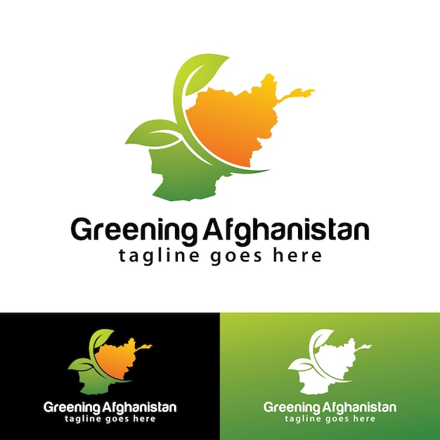 Greening Afghanistan logo design template