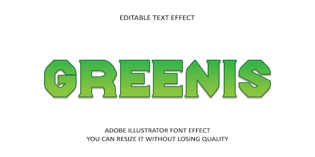 Vector greenis editable text effect