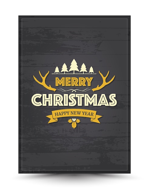 Greeting card for christmas and happy new year lettering