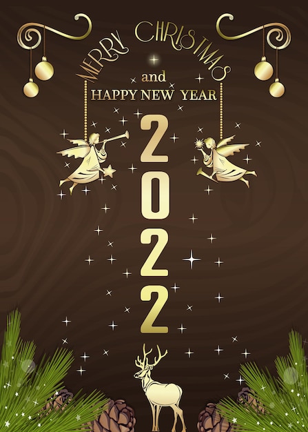Greeting card for Christmas and New Year 2022