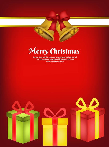 greeting card for christmas with gift box