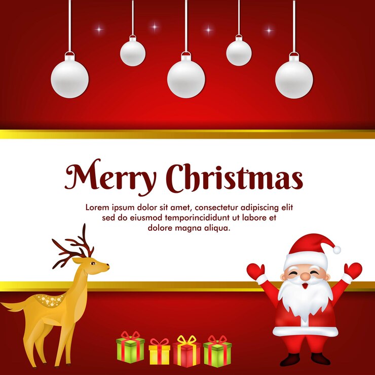 वेक्टर greeting card for christmas with santa clause and gift box