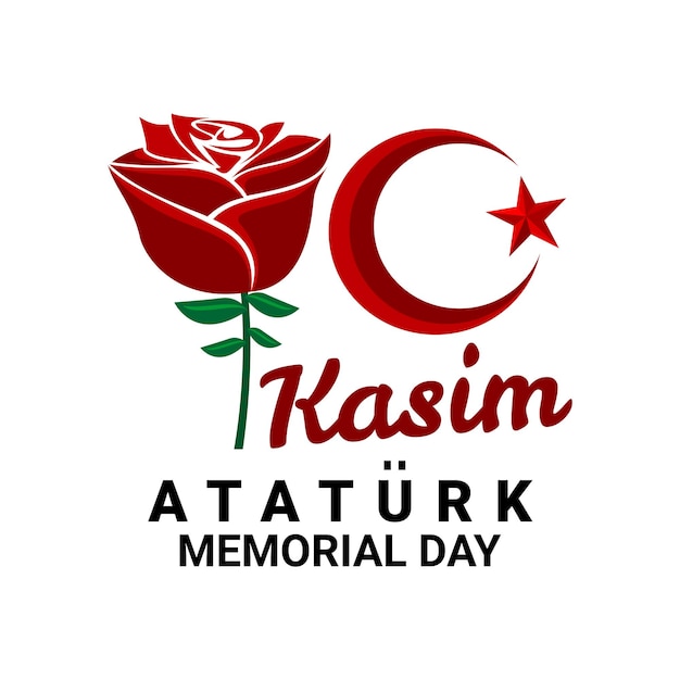 Greeting card to commemorate Ataturk's memorial day 10 eunuchs full of roses