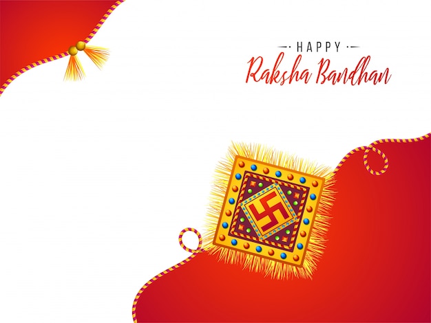 Greeting Card design for Happy Raksha Bandhan.