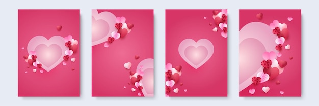 Greeting card design with heart shapes abstract decoration for special days mother day valentine