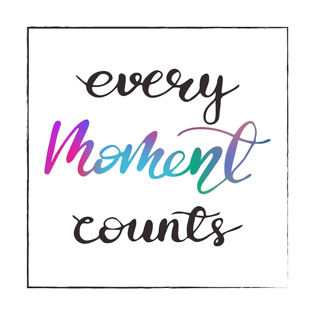 文字通りのグリーティングカードデザインEvery Moment Counts。ベクトル図。