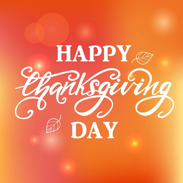 Disegno di auguri con lettering happy thanksgiving. illustrazione vettoriale