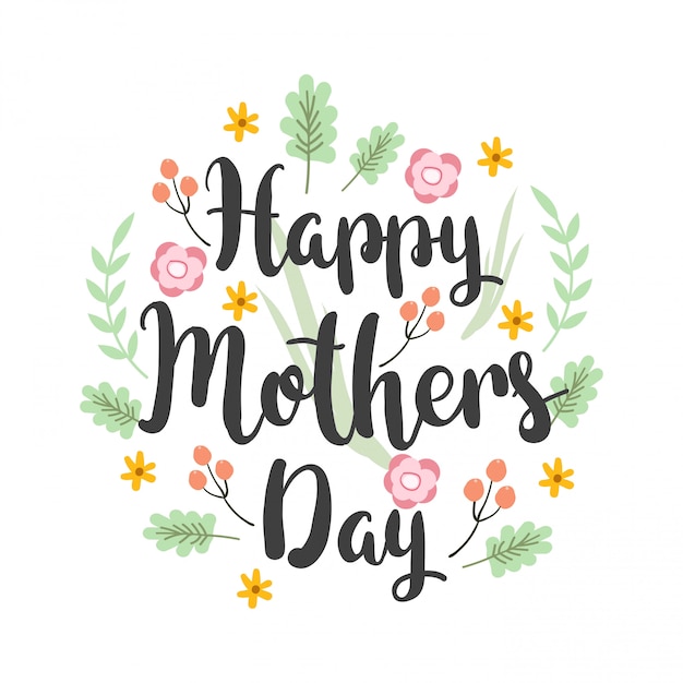 Greeting card design with lettering mother's day