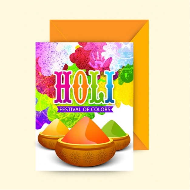 Greeting card for festival of colors