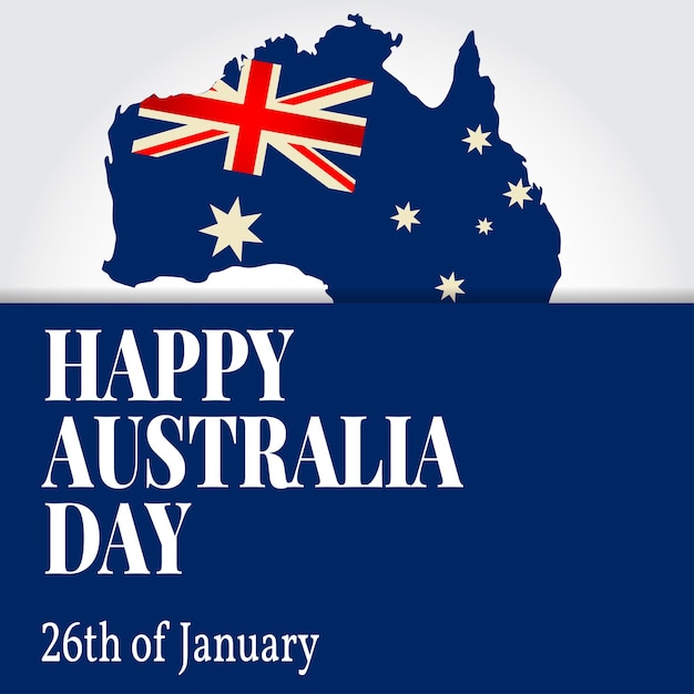 Greeting card Happy Australia Day National Celebration Vector illustration