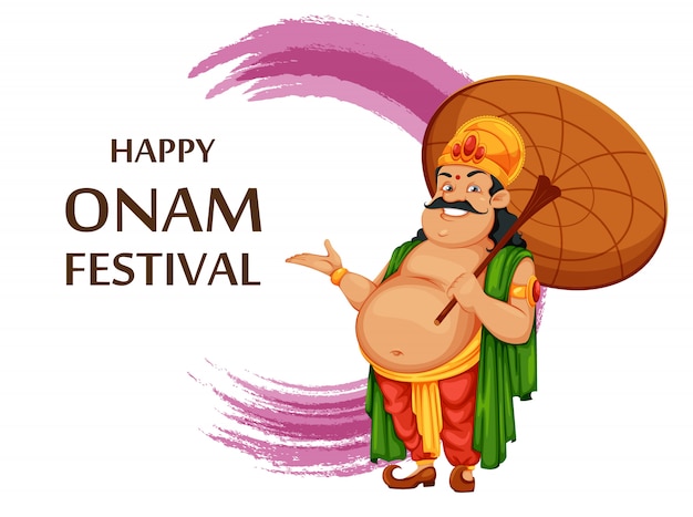 Greeting card for happy onam festival in kerala