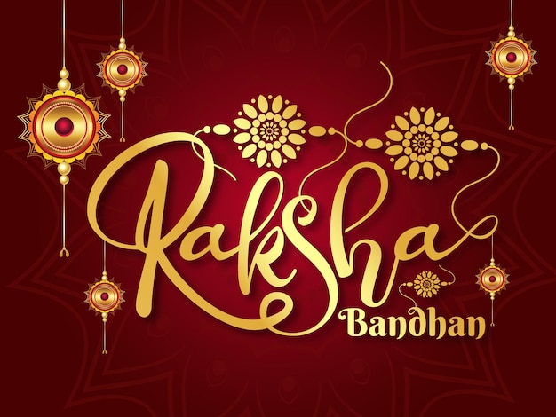 Greeting card of happy raksha bandhan template design