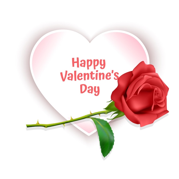 赤いバラで飾られた背景のグリーティングカード幸せなバレンタインデー。ベクターEPS10形式