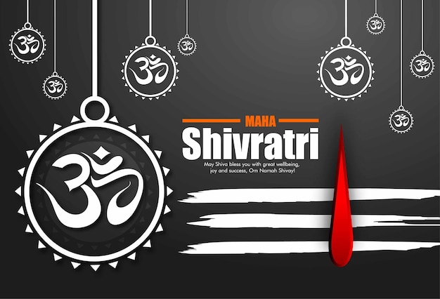 Greeting card for hindu festival happy maha shivratri illustration of lord shivaindian god of hind