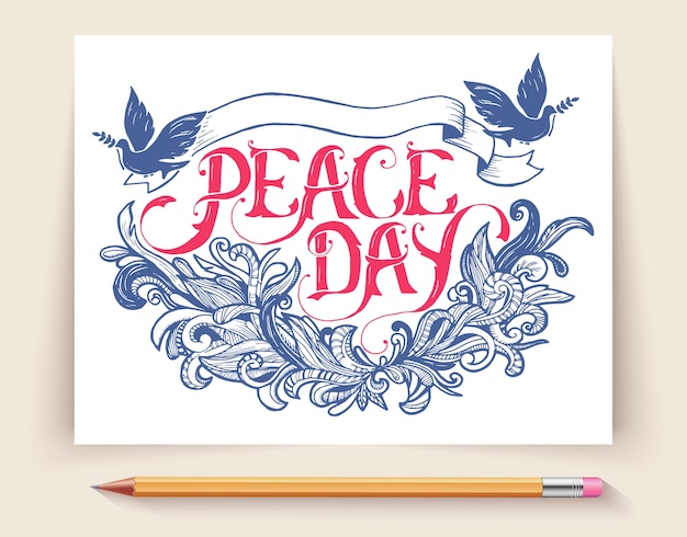 Greeting card for the holiday peace day