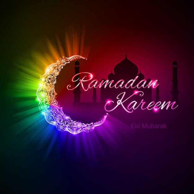 Greeting card of holy Muslim month Ramadan