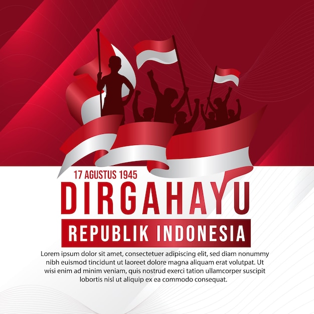 greeting card of indonesia independence day template design