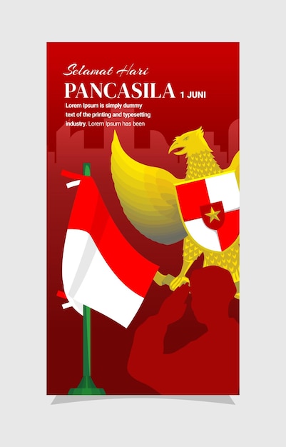 Greeting card for Indonesia on Pancasila's birthday