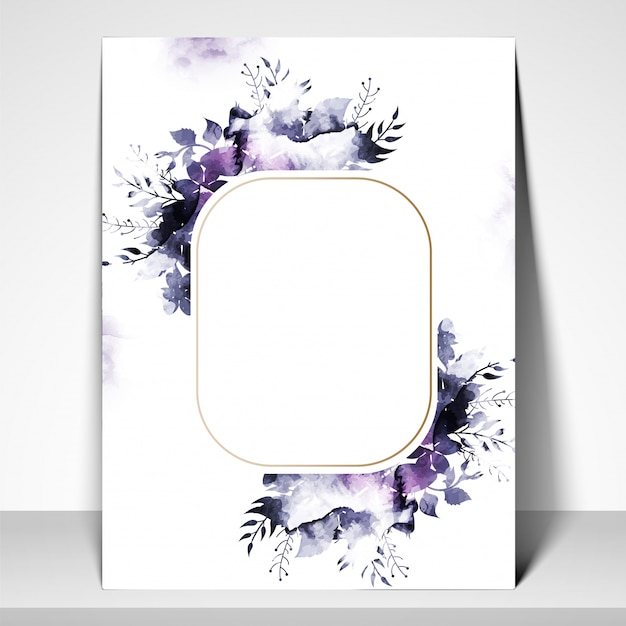 Greeting card or invitation card with watercolor flowers.