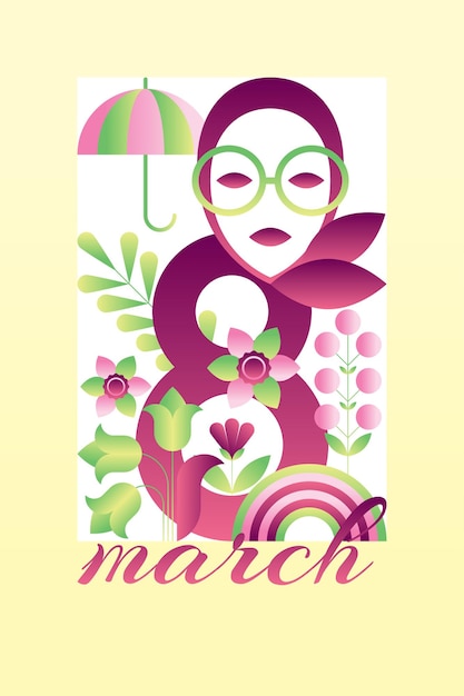 Vector greeting card for march 8