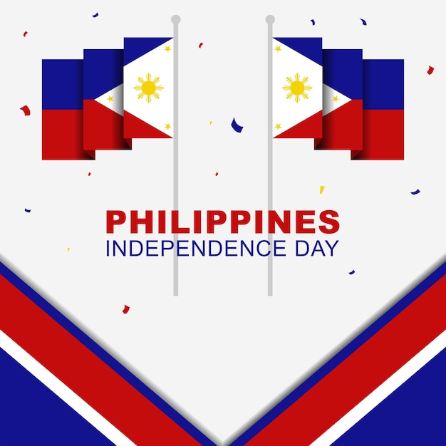 Greeting card and poster philippines independence day on june 12th philippine flag