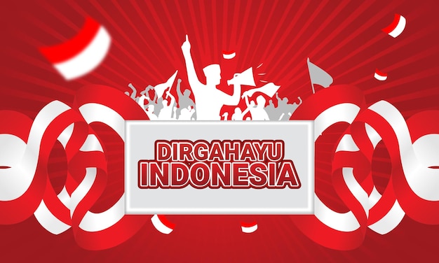 Biglietto di auguri per lo spirito dell'indipendenza indonesianajpg