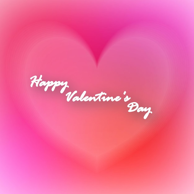 Vector greeting card for st valentines day heart and background with blur effect soft pink calm tones